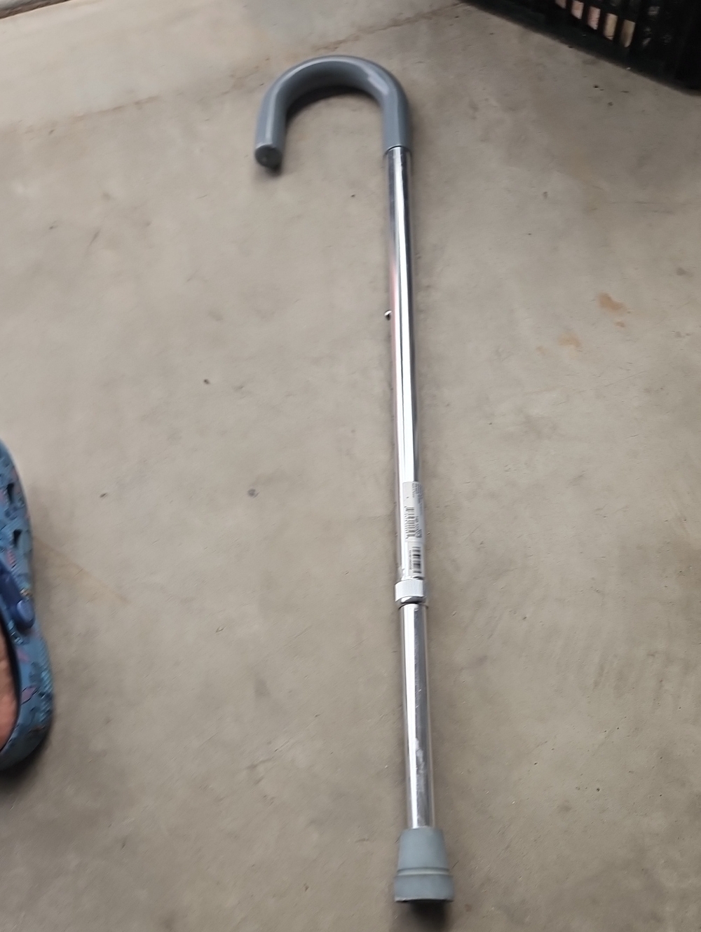 Adjustable Chrome Walking Cane with Gray Handle- McKesson Brand